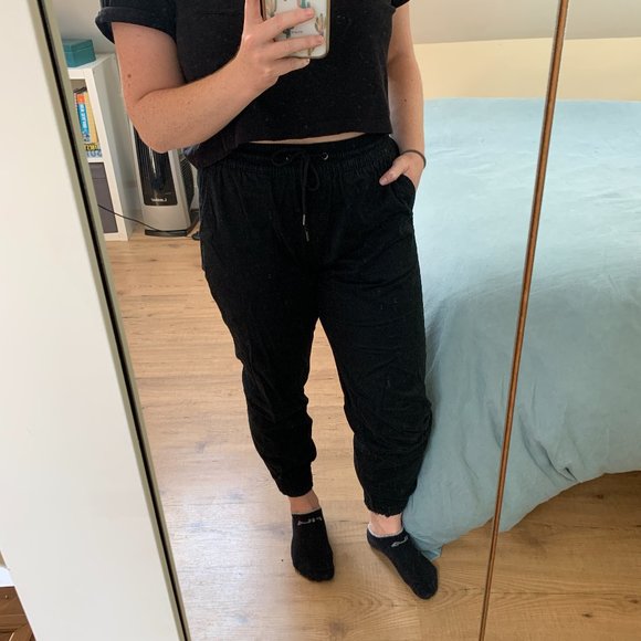 Black Twill Joggers - Picture 1 of 5